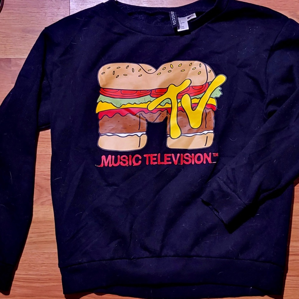 MTV H&M Divided Black Crewneck Hoodie S